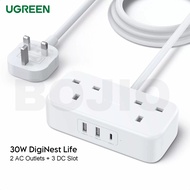 UGREEN 50686 30W DigiNest Life (1C2A) Extension Charger Power Strip 2 AC Outlets