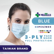 【Ready Stock】▼✸✺[Medtecs] Medical/Surgical Face Mask(Blue) 50 pcs 3-ply N88 ASTM L1| Approved by FDA
