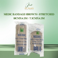 MEDIC Elastic Crepe Bandage 10cmX4.5m & 7.5cmX4.5m - Stretched