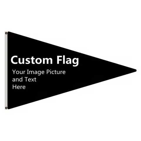 Custom Triangle Flag Pennant Banner Boat Flag Single Side Printing Polyester Decorative Flag For Gif