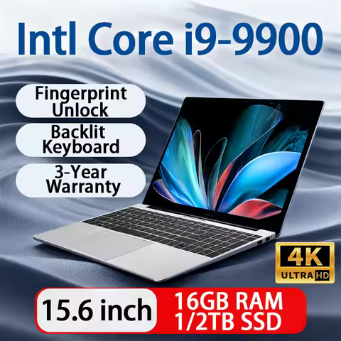 Intel Core I9 9900 Laptop Windows 11 16GB RAM 1TB SSD 4K HD Screen Portable Slim Laptops PC Gamer 15