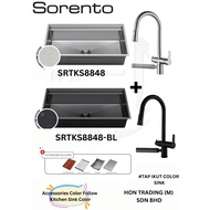 SORENTO HONEYCOMB KITCHEN SINK C/W WATERFALL TAP  SRTKS8848/SRTKS8848-BL