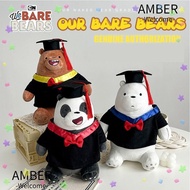 AMBER Plush Toys, Graduation Season 27cm Dr. Cap Panda Doll, Gifts Grizzly Bare Bear Peluche Toy We Bare Bears Soft Stuffed Dolls