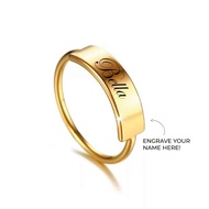 CELOVIS Hestia Minimalist Engravable Bar Gold Ring for Women Hestia Cincin Perempuan 18K Emas Imported Steel