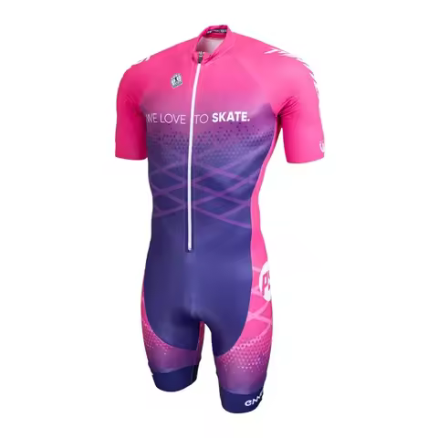 custom made Powerslide Team Triathlon Skate Suit Skinsuit Speed Skaters Suit Inline Roller Racing Sp
