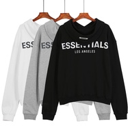 Reflective High Street ESSENTIALS FEAR OF GOD FOG White Gray Black Hooded Long Sleeve Casual Cotton 
