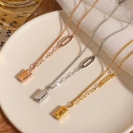 Necklace Women Titanium Gold Bar Necklace Pendant Gold Bar Korean Women Daily Success