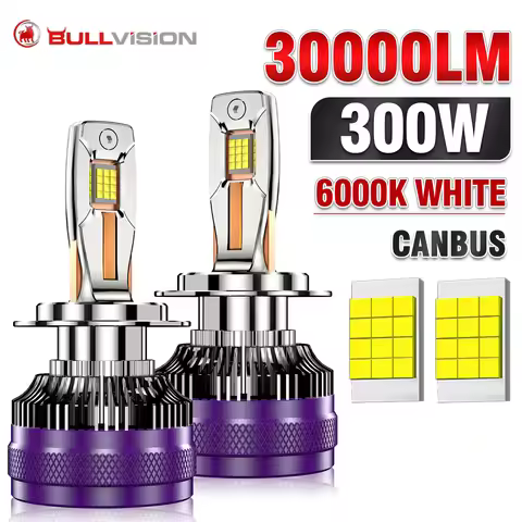 K5C H7 H3 LED 30000LM 300W H4 H11 Car Headlights H8 H1 HB3 9005 HB4 9006 9012 HIR2 H9 18PCS 9054 CSP