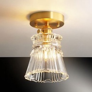 【塵年舊飾】懷舊銅製玻璃吊燈PL-1745附LED 6W燈泡
