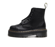 Dr.Martens ลิ้นจี่หนังแท้ Jadon มีซิปรองเท้าบูท Martin บูทแฟชั่นของผู้หญิงดื้อ