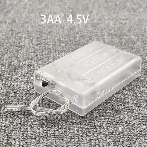 New AA Battery Box 2AA/3AA Battery Holder AA Battery Box, With Transparent Switch Lead And Side Swit