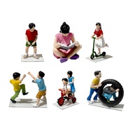 [Simhoa21] 1/64 Scale Miniature Figurine, Painted Human Figure Model, Mini Character Figurine for Ar