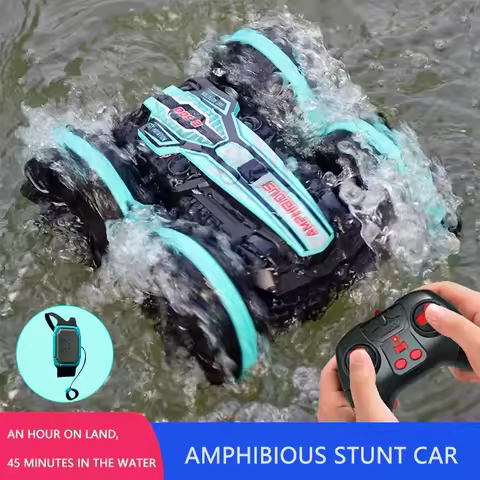 Newest High-tech Remote Control Car 2.4G Amphibious Stunt RC Car Double-sided Tumbling Driving Child