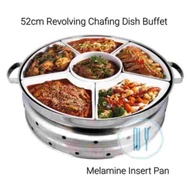 52cm Buffet Set Dome Melamine Serving Catering Party Tableware Round Chafing Food Dish Kenduri