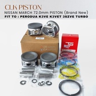 Brand New CLK Piston - Nissan March 72mm 72.5mm 73mm low comp fit 1.3L K3VE K3VET 1.5L 3SZVE Turbo M