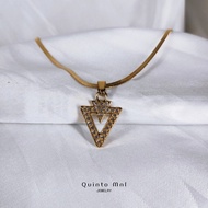 US 10K Gold Pendant Necklace Iced Cross Y2K Fashion Jewelry with Gold Chain Unisex