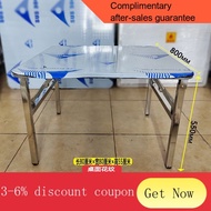 YQ Stainless Steel Dormitory Foldable Table Square Dining Stall Table Rectangular Outdoor Barbecue Home