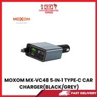 MOXOM (BLACK + GREY) MX-VC48 5 IN 1 TYPE C GLOSS CAR CHARGER
