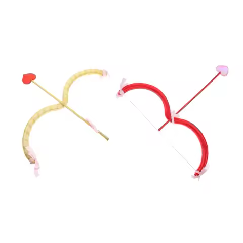 Cupid-Bow-and-Arrow Set Cupid-Costume Photography Props Bow-and-Arrow Prop Party Favor for Valentine
