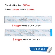 5pcs/lot 30P Flat Flexible Cable FFC FPC Wire 30Pin 30Pins Pitch 1.0mm AWM 20624 80C 60V VW-1 Length