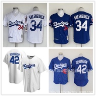Same Day Delivery!Dodgers Jersey Dodgers Baseball Uniform No. 42 ROBINSON No. 34 VALENZUELA Retro Je