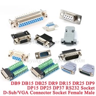 1-5Pcs D-SUB 9 15 25 37 Pin Male Female Solder Type Connector DIP Straight Mount Serial Port Adapter