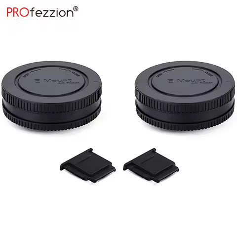 2 Pack E Mount Body Cap Cover & Rear Lens Cap for Sony A6000 A5100 A6100 A6300 A6400 A6500 A6600 ZV-