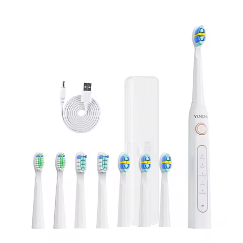 Yunchi Y5 Adult Rechargeable Electric Toothbrush IPX7 Waterproof 8 Brush Heads 30 Days Life 5 Brushi