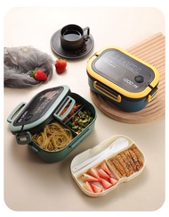 Lunchbox Bento Anti Tumpah 1200ml Food Grade | Kotak Makan 2 Susun bersekat dengan Ventilasi Udara |