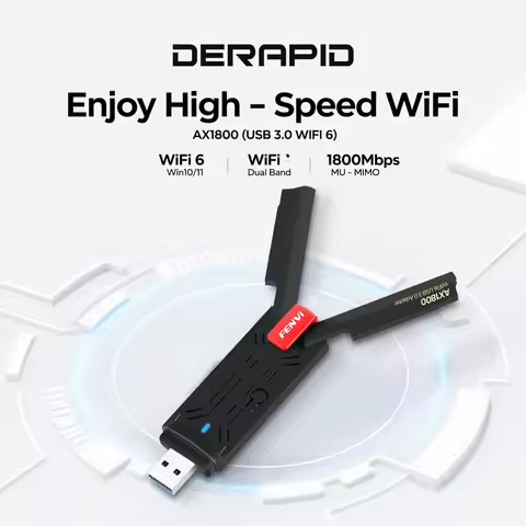 AX1800 WiFi 6 USB 3.0 Adapter Dual Band 5.8GHz/2.4GHz with Antenna Wireless Network Card for PC/Lapt