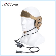 YiNiTone Brown HD03 Tac Bowman Elite II Radio Headset Mic with U94 PTT Adapter for HYT Hytera PD680 