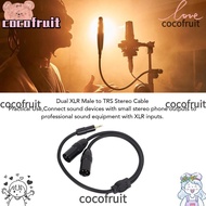 COCOFRUIT Dual 3pin XLR Male to 1/8in TRS, Flexible Plug and Play Stereo Y Splitter Cable, Practical