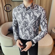 Dark Series 33B3 3206PG958 Men's Long-Sleeved Shirt Autumn New Style Fashion Trend Printed Shirt