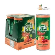 Perrier And Juice Sparkling Peach &amp; Cherry Juice 4s x 250ml