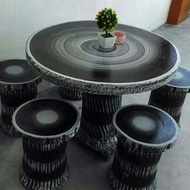 SET KERUSI MEJA BATU HITAM