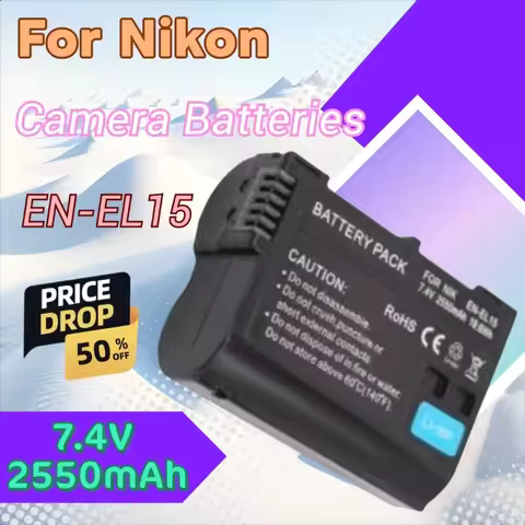 7.4V 2550mAh EN-EL15 Camera Battery for Nikon Z5 Z6 Z6II Z7 Z7II D7000 D7200 D810 D850 D7100 D750 D5