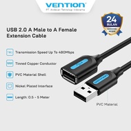 Vention USB A 2.0 Extension Cable 5Gbps Male to Female PVC 50CM 1M 1.5M 2M 3M 5M - CBI