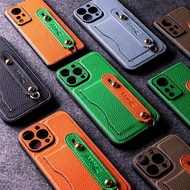 iPhone 14 Pro Max手機殼 牛皮手機套 真皮保護殼支架掛繩 手腕帶