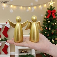 erudent Christmas Angels Figurine Set Of 2, Gold Xmas Angels Decor, Christmas Decorations Small Ange