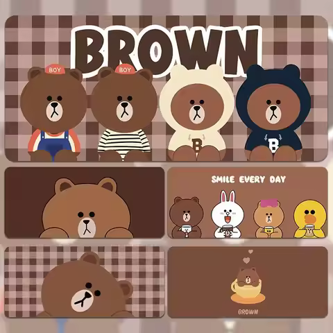 LINE FRIENDS Brown Cony Sally anime cartoon cute mouse pad kawaii for home and office wrist rest key