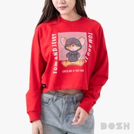 DOSH FRENCH TERRY SWEATER TOM AND JERRY เสื้อสเวตเตอร์ DTJWJ1000-RE (XS/S-M-L)