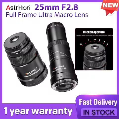 Astrhori 25mm F2.8 Full Frame Ultra Macro 2X-5X Magnification Lens for Canon RF for Sony E Nikon Z F