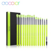 Docolor 15 cái/bộ Neon Màu Xanh Lá Cây cọ trang điểm đánh phấn mắt Thiết Lập cọ trang điểm mắt Thiết
