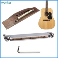 Wor* 6 Strings Guitar Bridge Adjustable Saddles Metal Risers Saddles Acoustic Guitar Bridge Saddles 