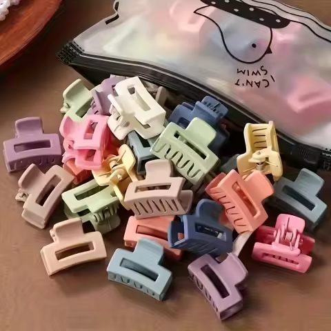 5/10/20/30 Pieces of Colorful, Small-Sized Kid’s Clip-On Hair Accessories with a Lattice Design – Va