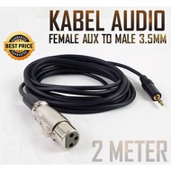 3.5mm to XLR Karaoke Microphone 2 Meter mic cable for Microphone BM-800 BM-8000 BM-900 BM-700 Black