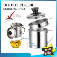 Ygs -A306- Oil Pot Filter - Stainless Steel Oil Filter Glass - Oil Pot Oil Filter Container 1L