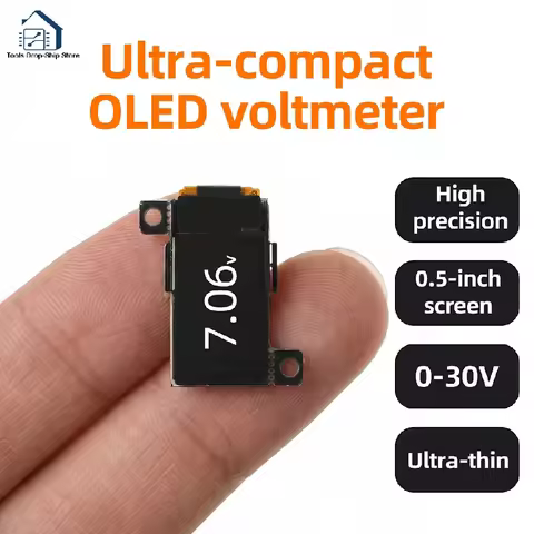 Ultra Thin Mini OLED Digital Voltmeter DC 0-30V 0.5 Inch OLED Display 12Bit ADC High Precision Volta