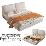 2288 Gray 油壓軟包床 Storage Bed 單人床 Twin Bed 雙人床 Single Bed 實木床 Queen Bed 床架 Upholstered Headboard Bed可摺