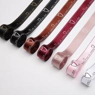 [ODD 1/5 METERS]Silk Ribbon, Luxurious Meaningful Letter Printed Satin with Bow Tie, Beautiful Thick